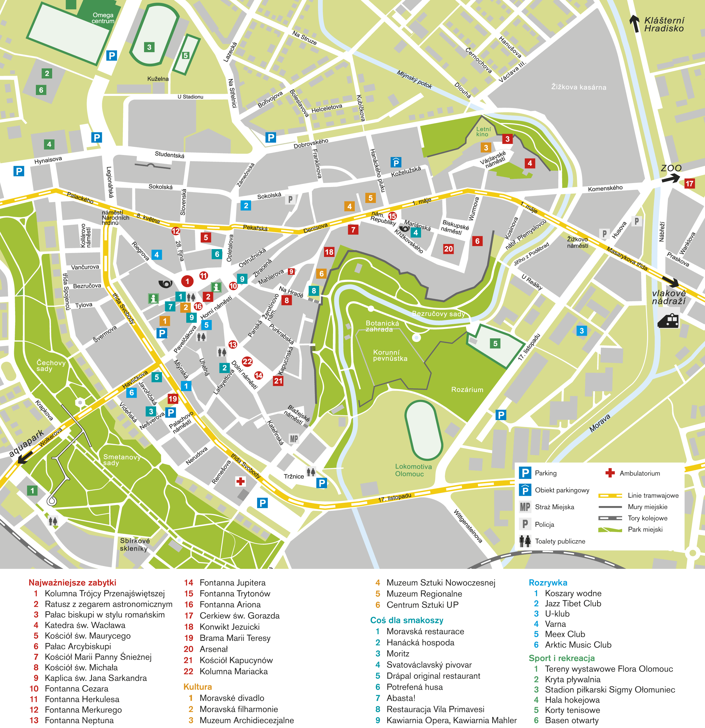 plan miasta Ołomuniec